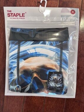 ethika Men's Boxer Briefs Black & Blue Skull Graphic